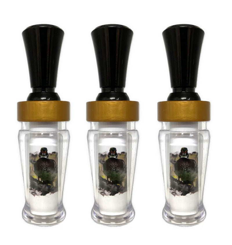 KENNETH LAIRD STUDIOS WOOD DUCK WHITE BACKGROUND POLYCARBONATE IMAGE DUCK CALL